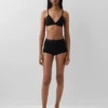 Shorty taille haute en coton bio extensible