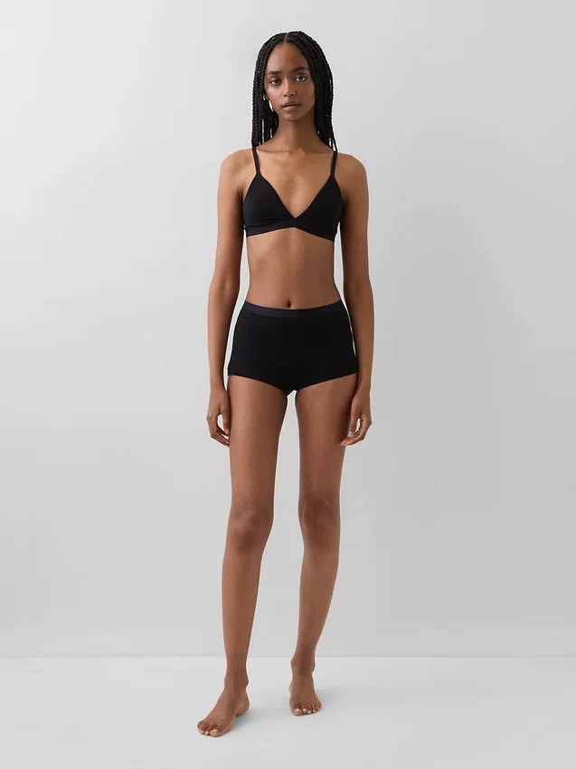 Shorty taille haute en coton bio extensible