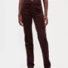 Slim Straight Jeans en velours côtelé taille haute style années 90