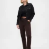 Slim Straight Jeans en velours côtelé taille haute style années 90