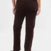 Slim Straight Jeans en velours côtelé taille haute style années 90