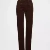 Slim Straight Jeans en velours côtelé taille haute style années 90
