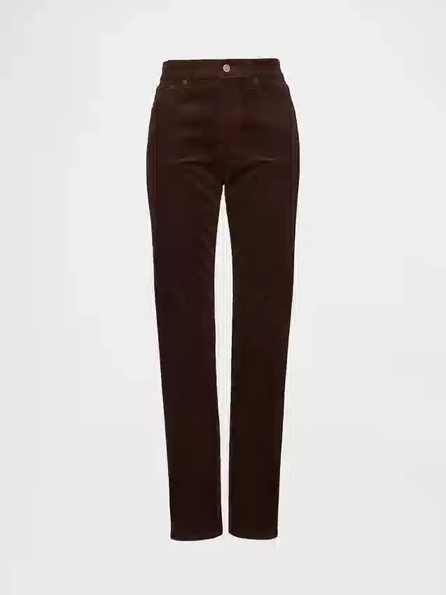 Slim Straight Jeans en velours côtelé taille haute style années 90