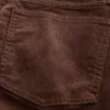 Slim Straight Jeans en velours côtelé taille haute style années 90