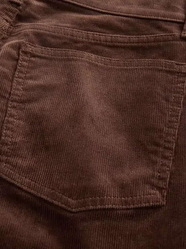 Slim Straight Jeans en velours côtelé taille haute style années 90