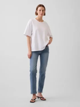 Slim Straight Jeans taille basse style années 90