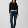 Slim Straight Jeans taille basse style années 90