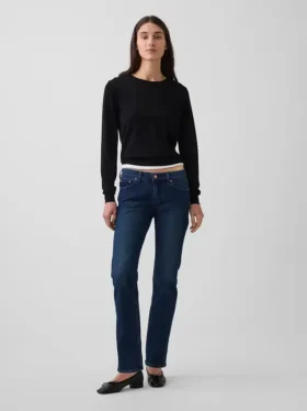 Slim Straight Jeans taille basse style années 90