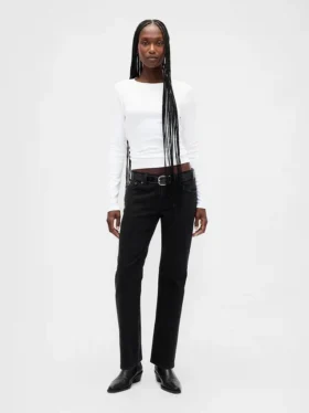 Slim Straight Jeans taille basse style années 90