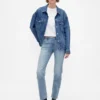 Slim Straight Jeans taille basse style années 90