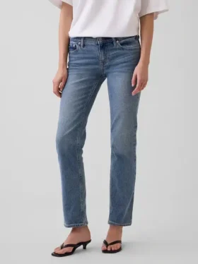 Slim Straight Jeans taille basse style années 90