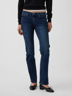 Slim Straight Jeans taille basse style années 90