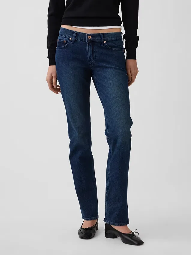 Slim Straight Jeans taille basse style années 90