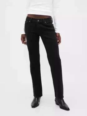Slim Straight Jeans taille basse style années 90