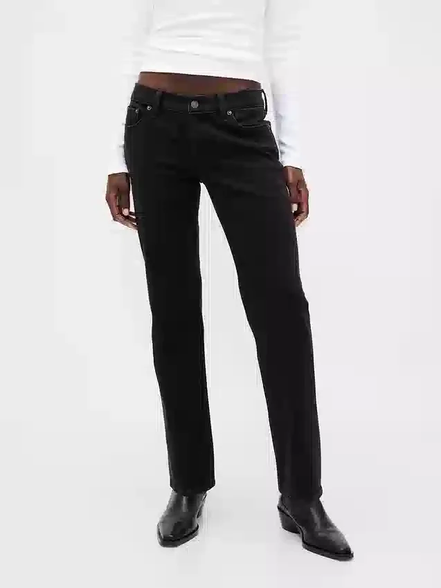 Slim Straight Jeans taille basse style années 90