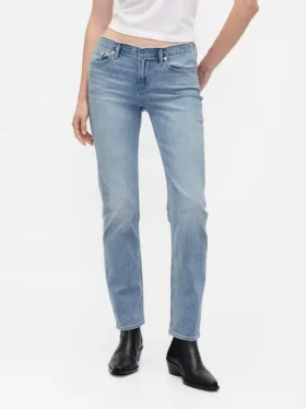 Slim Straight Jeans taille basse style années 90