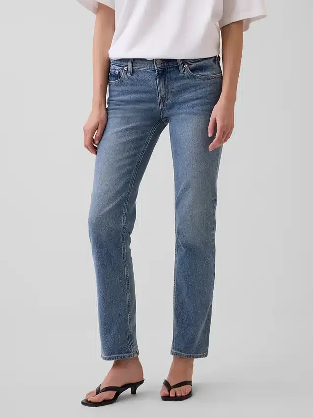 Slim Straight Jeans taille basse style années 90