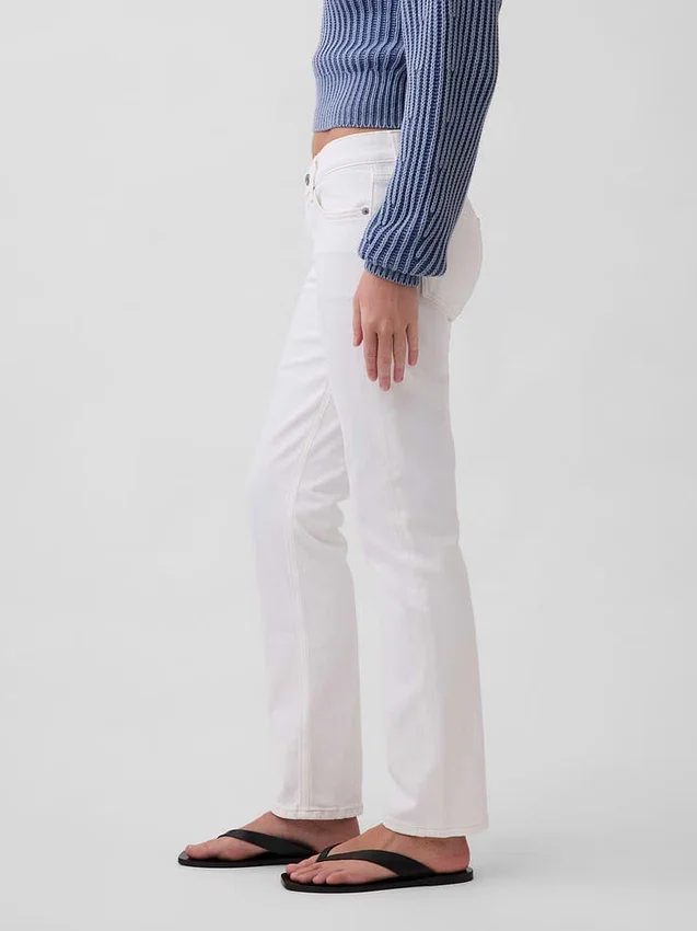Slim Straight Jeans taille basse style années 90