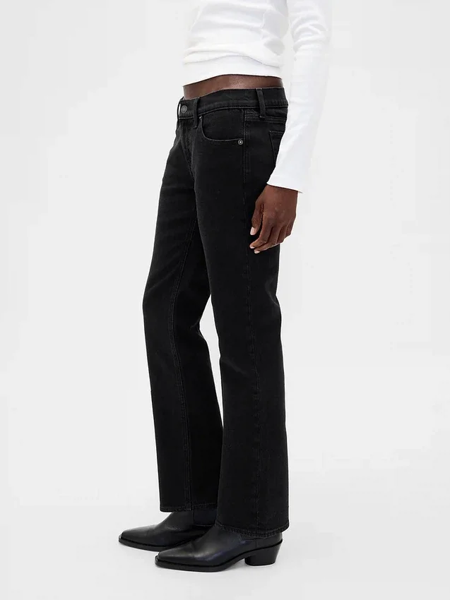 Slim Straight Jeans taille basse style années 90