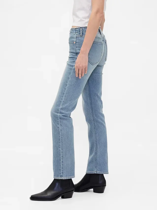 Slim Straight Jeans taille basse style années 90