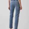 Slim Straight Jeans taille basse style années 90