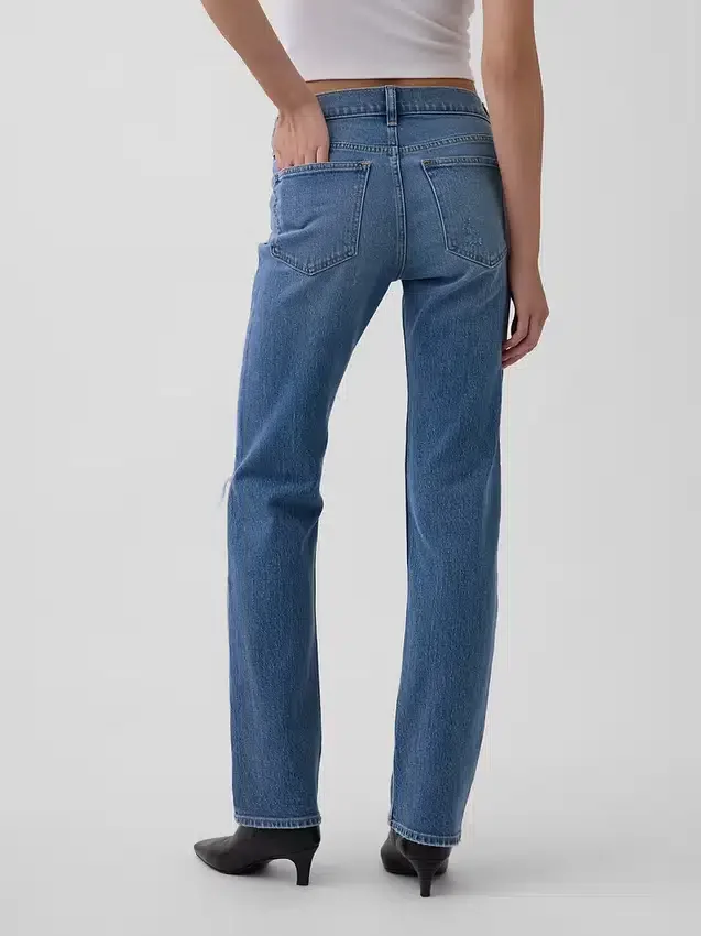 Slim Straight Jeans taille basse style années 90
