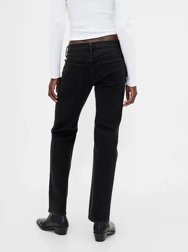 Slim Straight Jeans taille basse style années 90