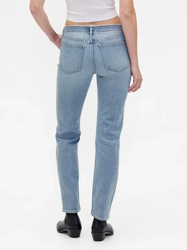Slim Straight Jeans taille basse style années 90