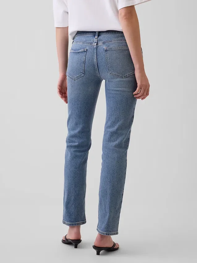 Slim Straight Jeans taille basse style années 90