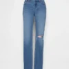 Slim Straight Jeans taille basse style années 90