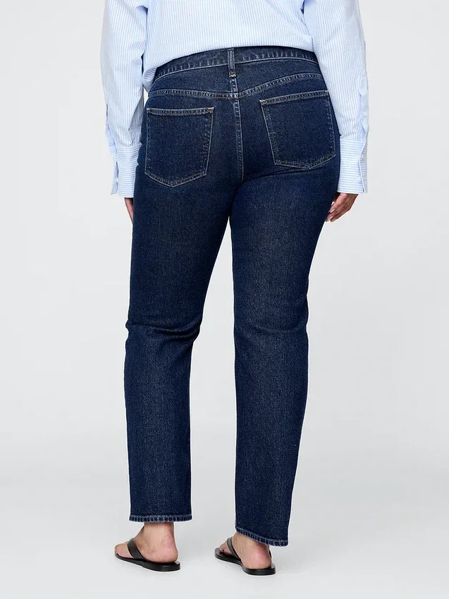 Slim Straight Jeans taille basse style années 90