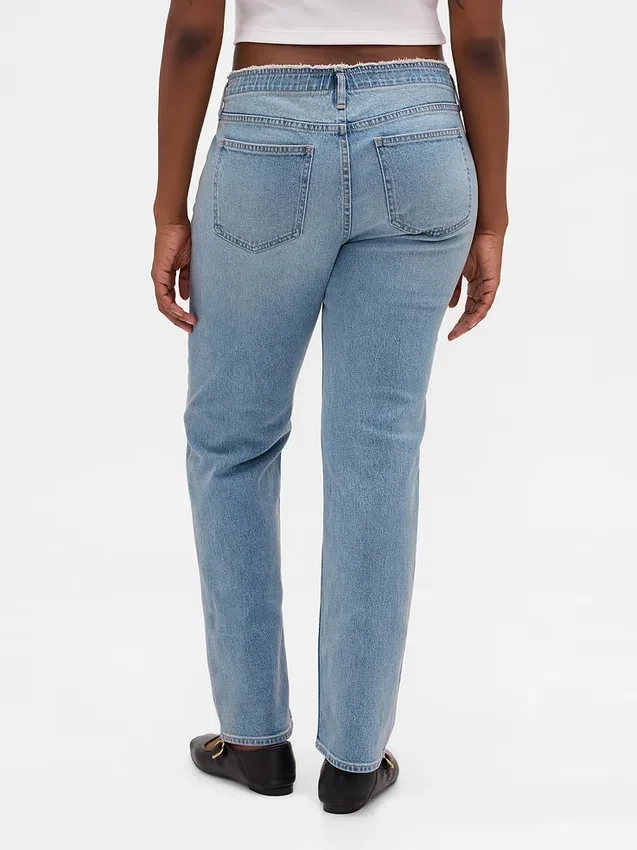 Slim Straight Jeans taille basse style années 90