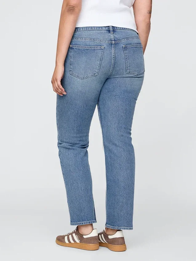 Slim Straight Jeans taille basse style années 90