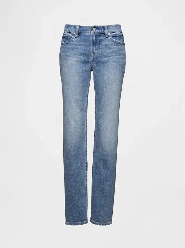 Slim Straight Jeans taille basse style années 90