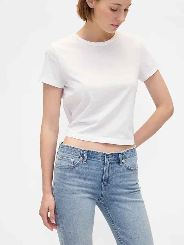 Slim Straight Jeans taille basse style années 90