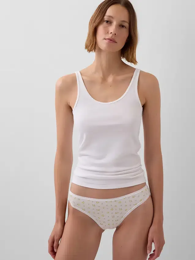 Slip bikini en coton bio extensible