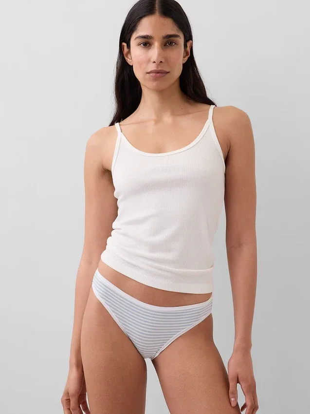 Slip bikini en coton bio extensible