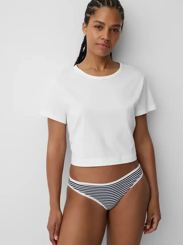 Slip bikini en coton bio extensible