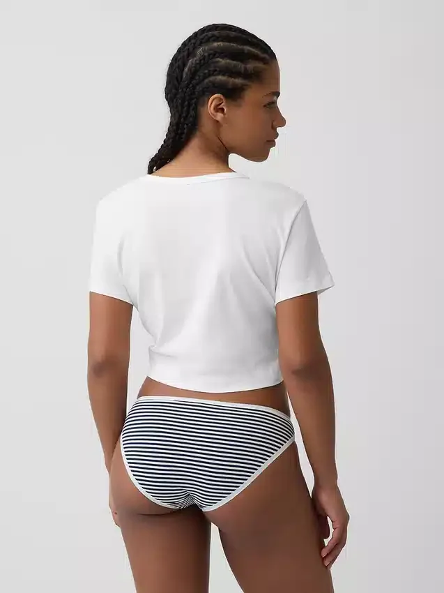 Slip bikini en coton bio extensible