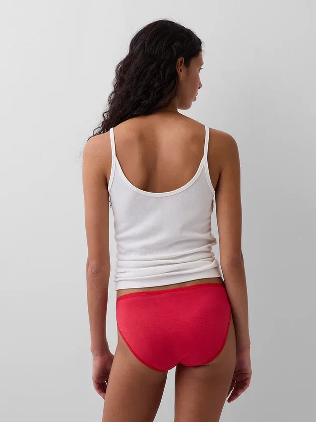 Slip bikini en coton bio extensible