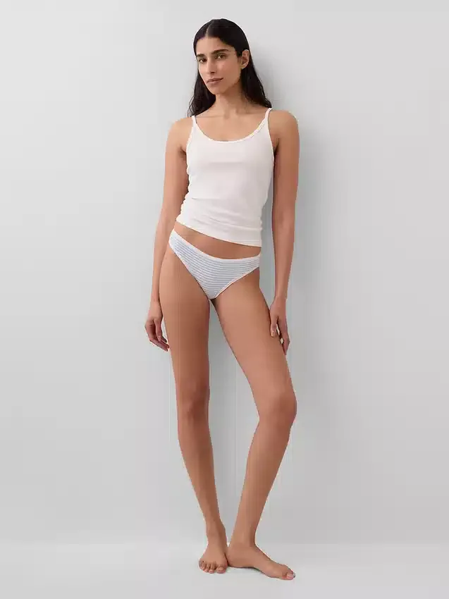 Slip bikini en coton bio extensible