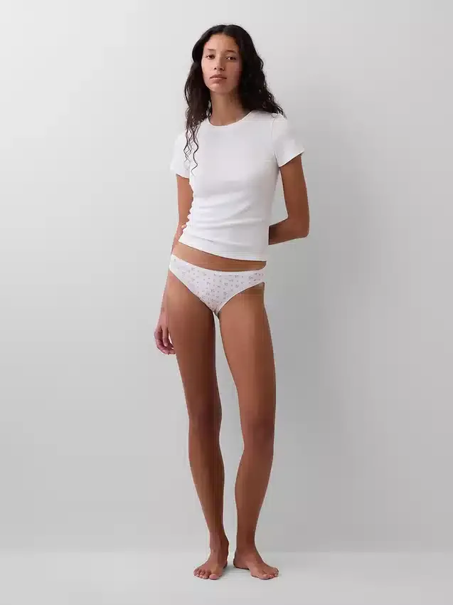 Slip bikini en coton bio extensible