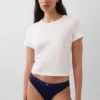 Slip bikini en coton bio extensible avec logo