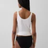 Slip bikini en coton bio extensible avec logo