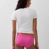 Slip bikini en coton bio extensible avec logo