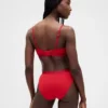 Slip bikini en coton bio extensible avec logo
