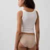 Slip bikini en coton bio extensible avec logo