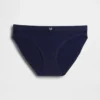 Slip bikini en coton bio extensible avec logo