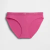 Slip bikini en coton bio extensible avec logo