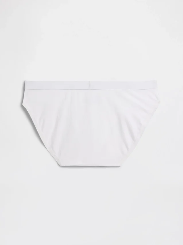 Slip bikini en coton bio extensible avec logo
